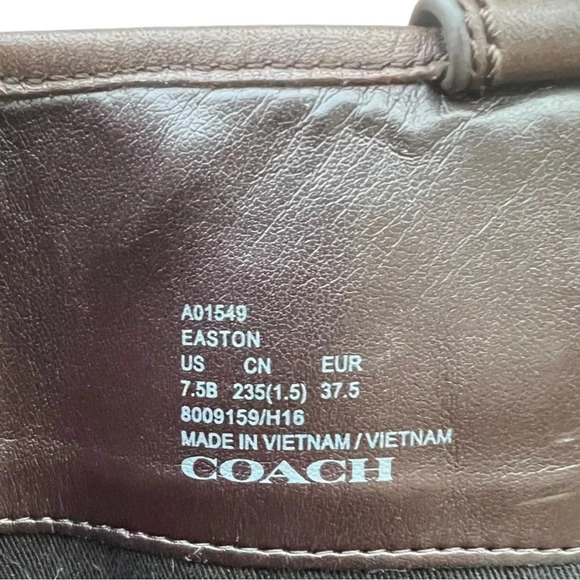 Coach Women’s Easton Brown Leather Riding Boot Size US 7.5 - Picture 8 of 15